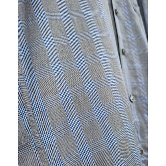 Ermenegildo Zegna Plaid Button-Down Shirt Blue Grey Men’s Luxury Designer Size M - Picture 6 of 11